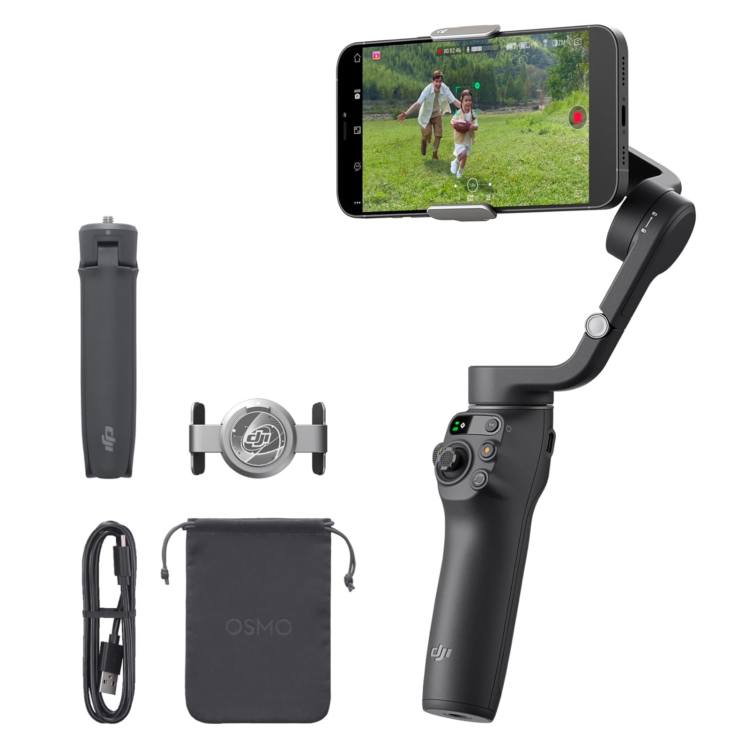 DJI OSMO Mobile 6 Smartphone Gimbal Stabilizer, 3-Axis Phone Gimbal, Built-in Extension Rod, Portable and Foldable for Android & iPhone, Vlogging Stabilizer, YouTube, Instagram Reel Video, (Black) DJI OSMO Mobile 6 Smartphone Gimbal Stabilizer, 3-Axis Phone Gimbal, Built-in Extension Rod, Portable and Foldable for Android & iPhone, Vlogging Stabilizer, YouTube, Instagram Reel Video, (Black)